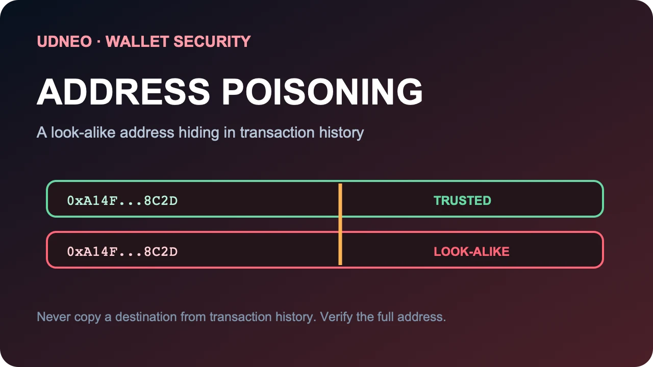 Adresse fiable et adresse ressemblante utilisée pour l'empoisonnement